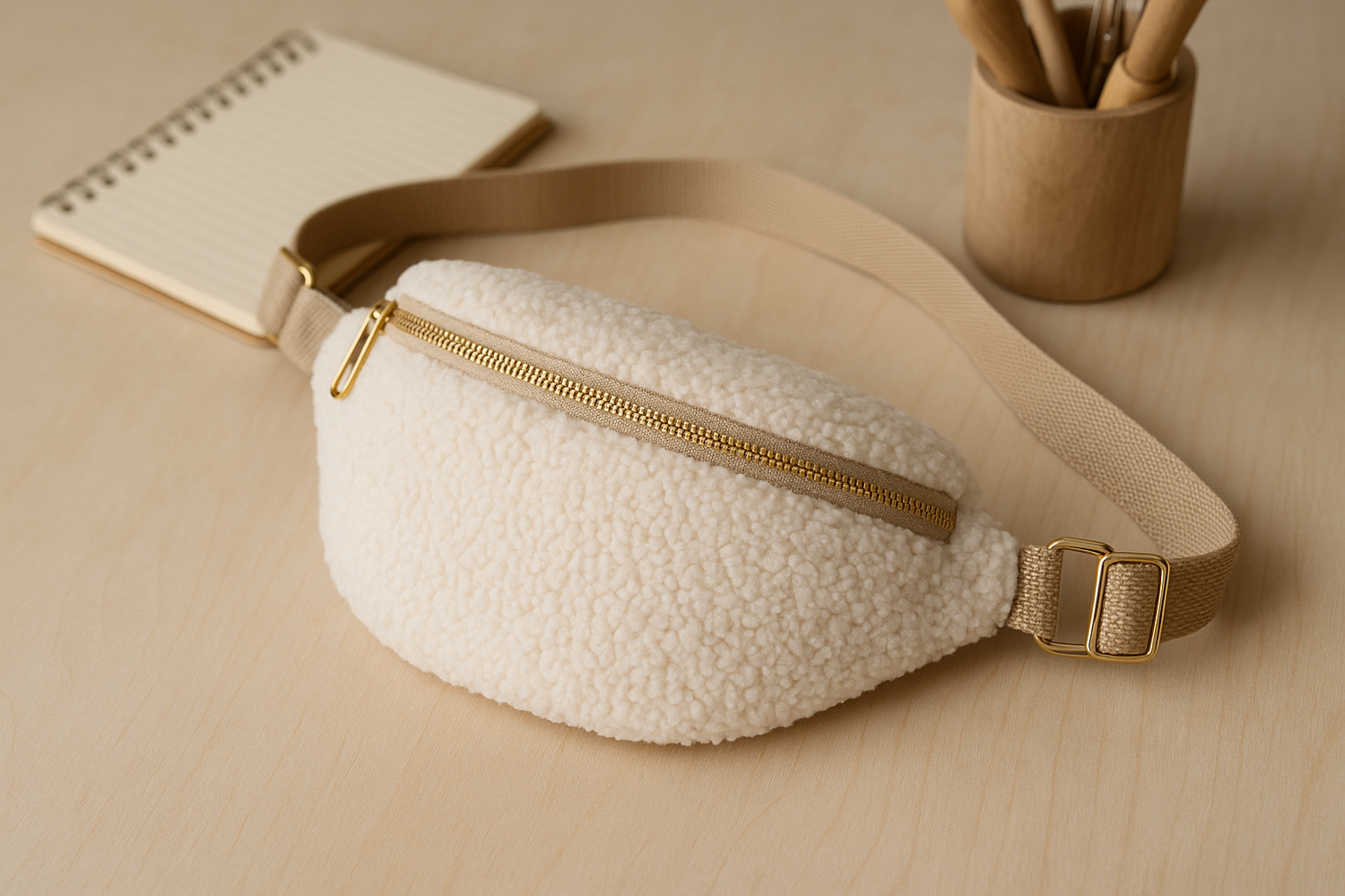 creation sac banane en tissus bouclette